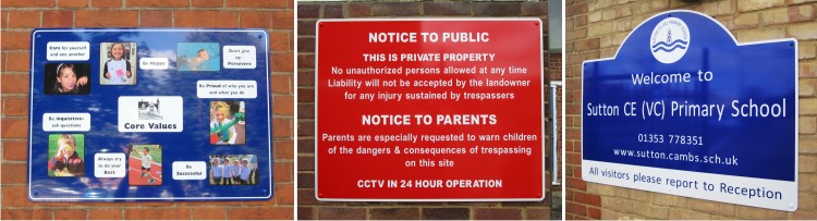 aluminium composite school signs